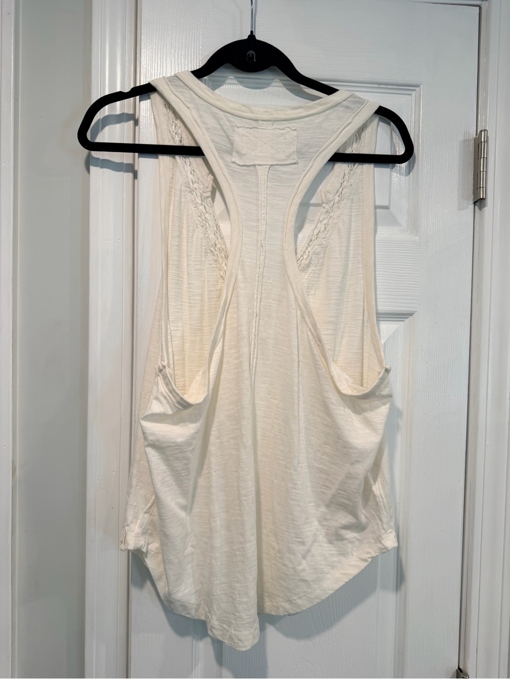 NWOT Free People We The Free Size M Cream Crochet Trim Racerback Layer Tank Top - Picture 6 of 12